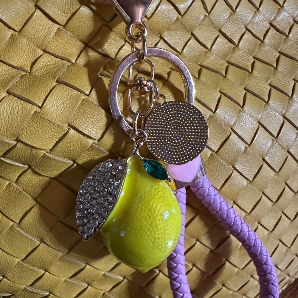 Yellow and Purple Key Holder. Lemon
